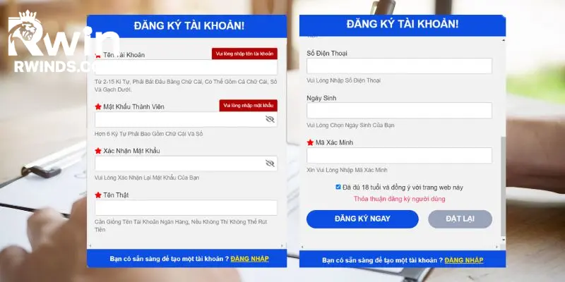 Điền thông tin chính xác để kích hoạt tài khoản ngay hôm nay